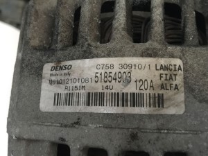 Alternatore Denso 120A 14V 51854903 MS1012101081 Fiat Lancia Alfa